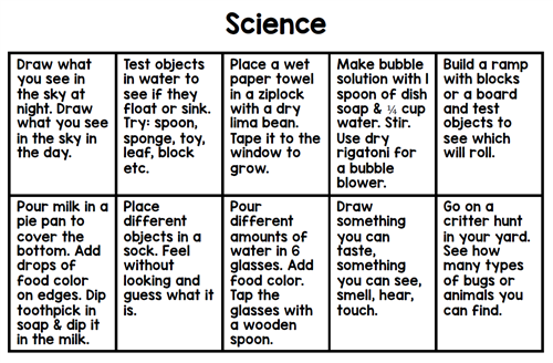 Science Choice Board 